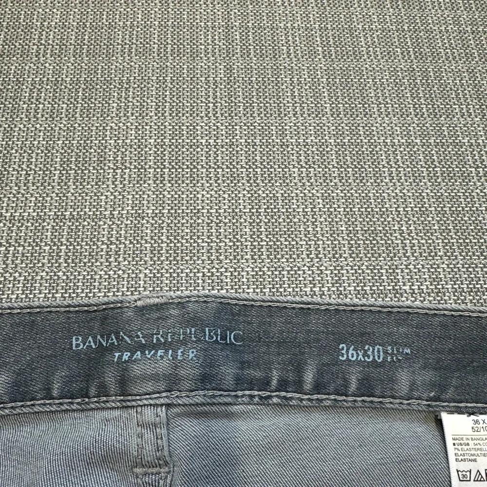 New Banana Republic Traveler Slim Fit‎ Jeans 36x30 Mid Rise Grey Denim Stretch